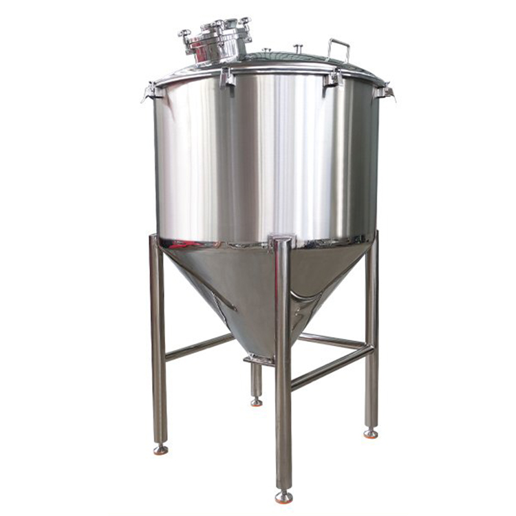 Conical bottom stainless steel storage bucket